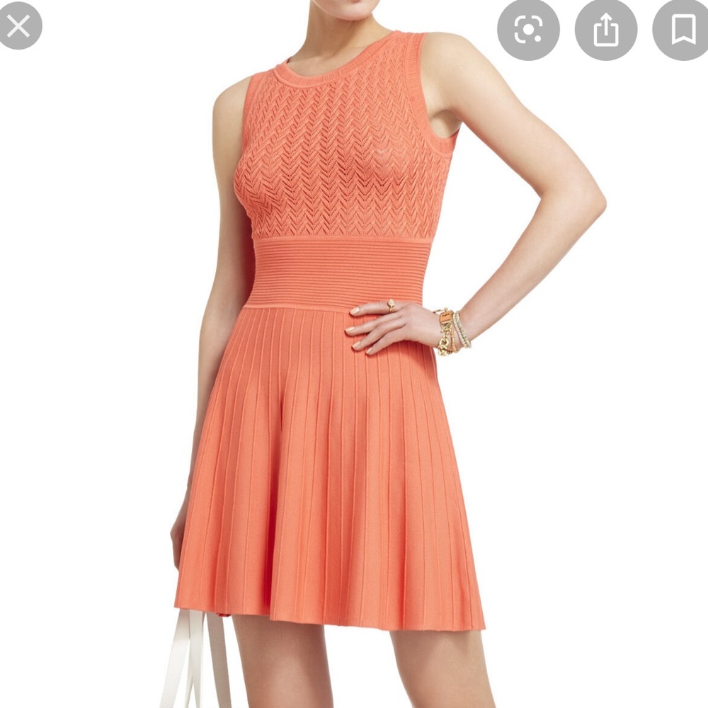 BCBGMAXAZRIA Emilia Pointelle And Ottoman Dress S